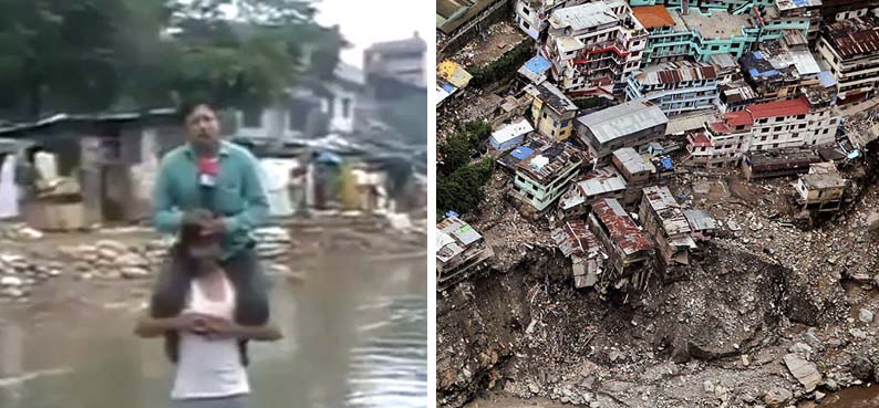 Dikecam Pemirsa, Wartawan Duduk di Bahu Korban Banjir